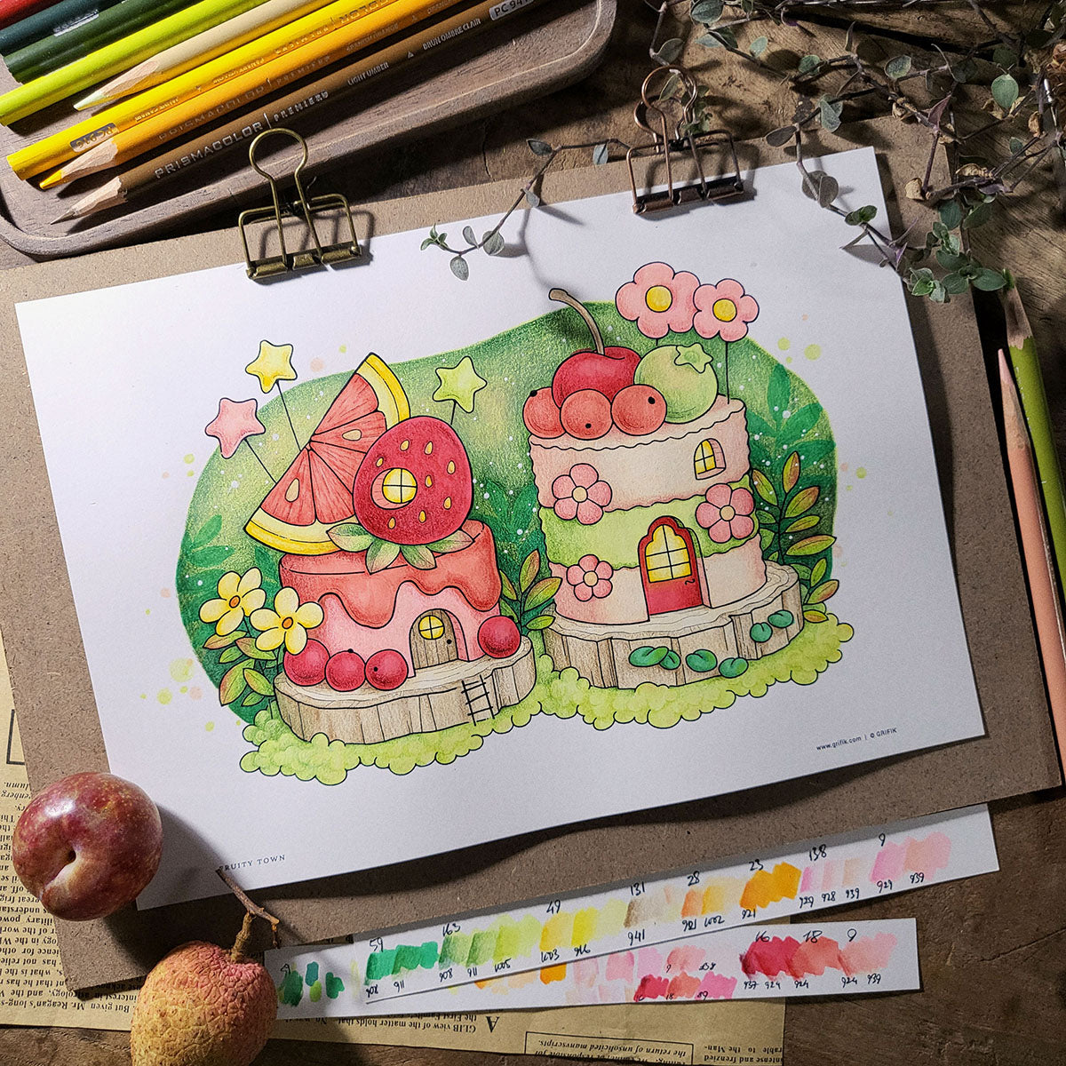 FRUITY TOWN Coloring Book