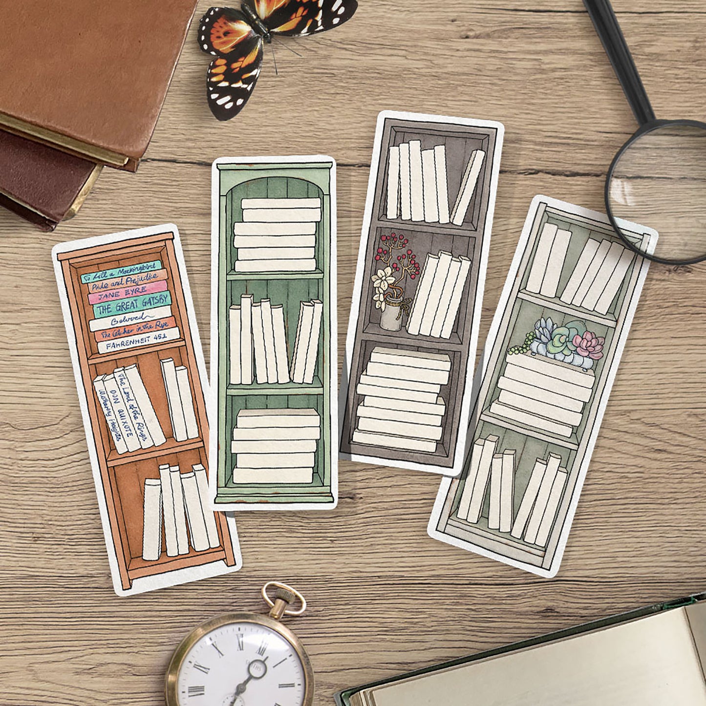 Vintage Book Tracker Bookmark Set