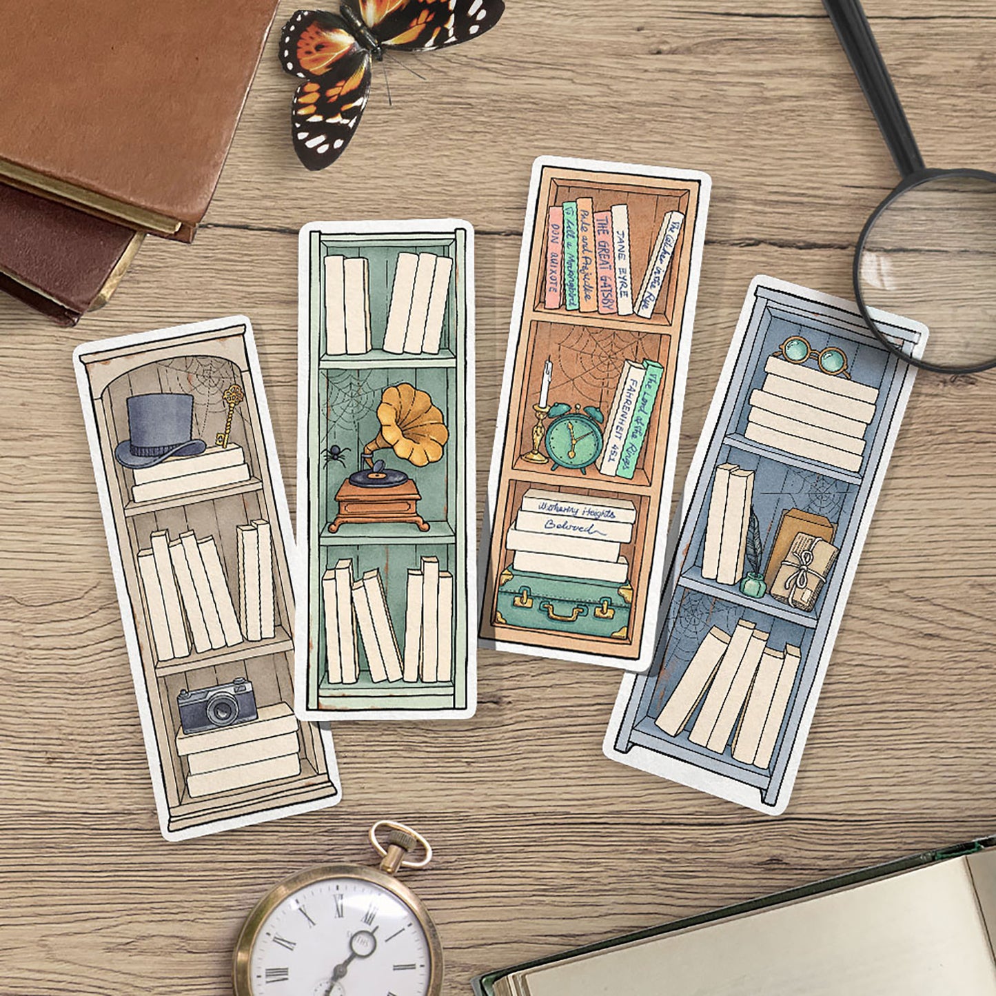 Vintage Book Tracker Bookmark Set