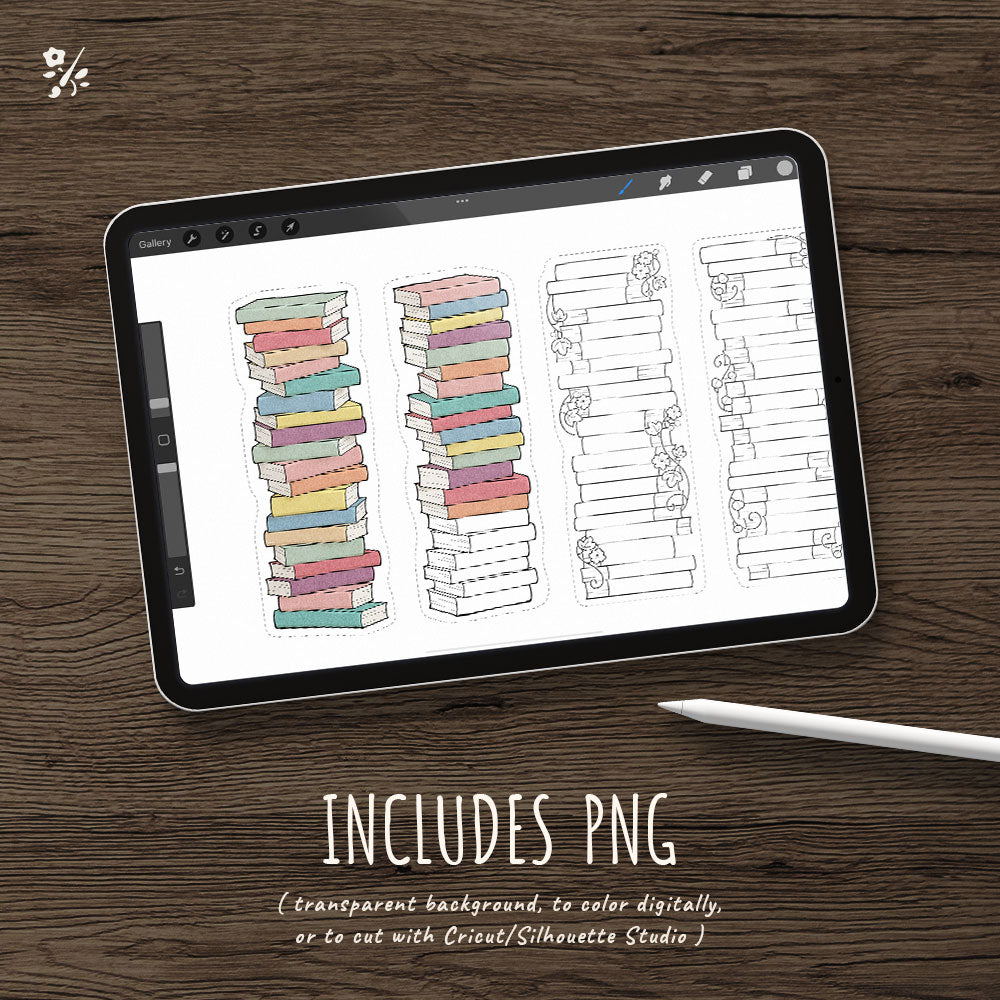 Book Stack Reading Tracker Bookmark Set