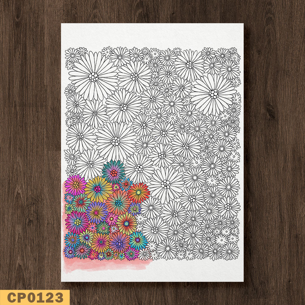 Daisies Pattern Coloring Page