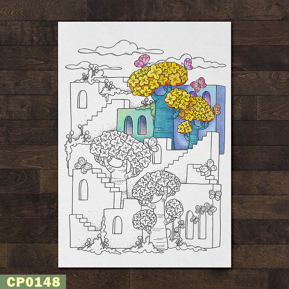 Spring Castle Coloring Page