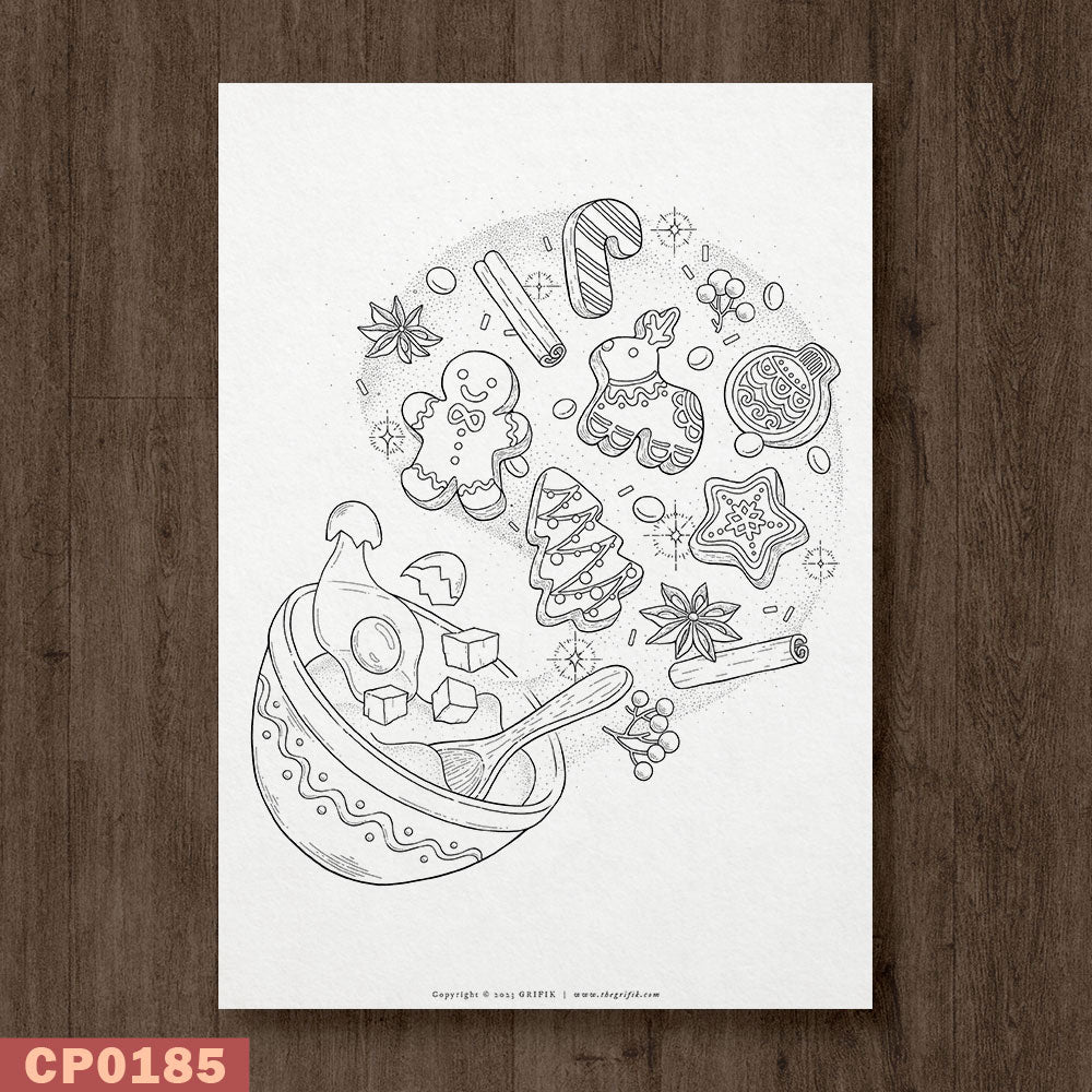 Christmas Baking 3 Coloring Page
