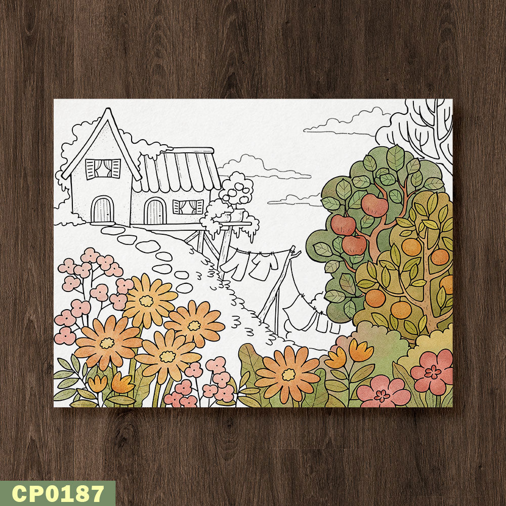 Orange Hill Coloring Page