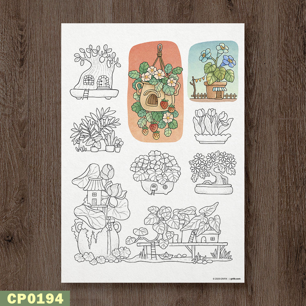 Petal Pot Dwellings Coloring Page