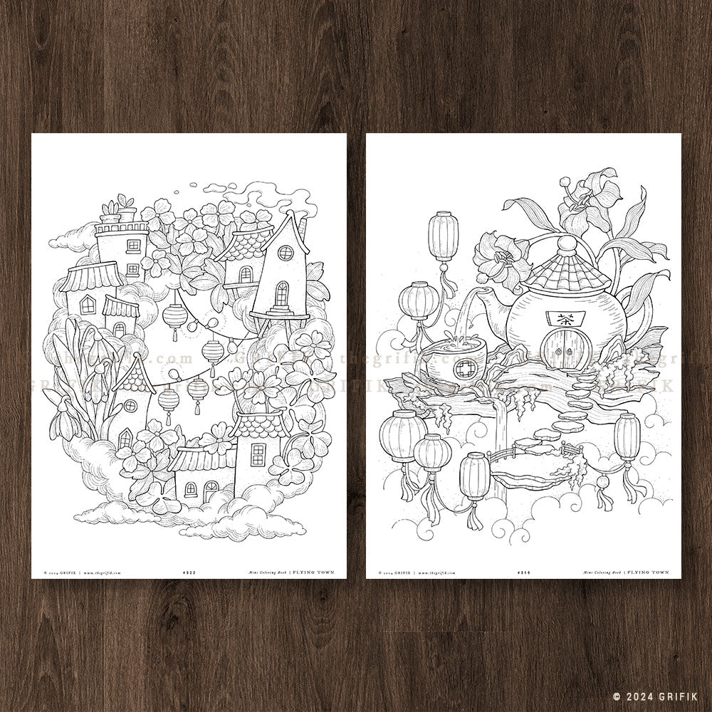 FLYING TOWN Vol.1 Coloring Book