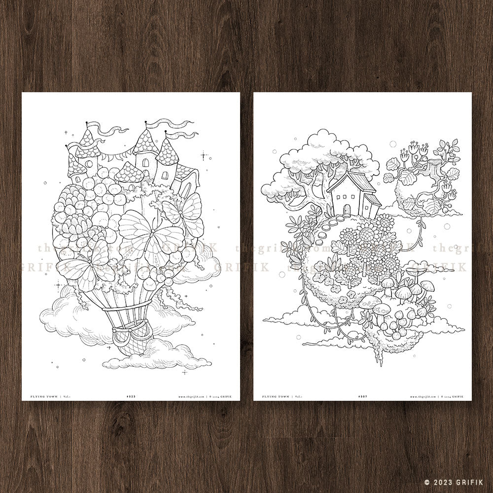 FLYING TOWN Vol.1 Coloring Book
