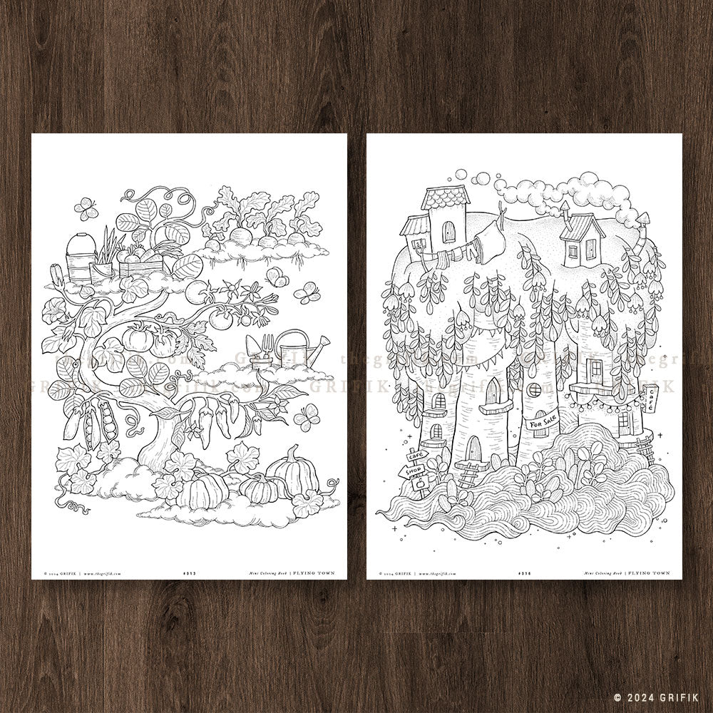 FLYING TOWN Vol.1 Coloring Book