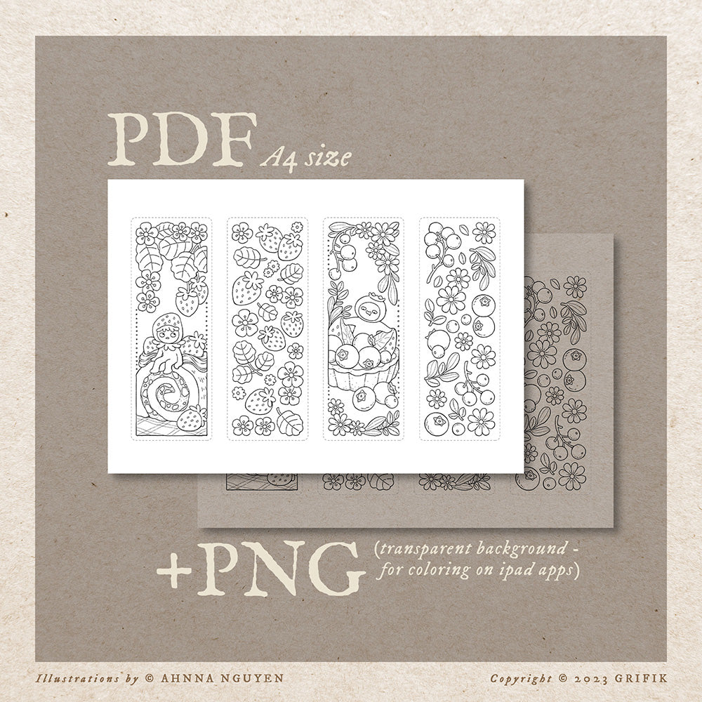 CAKE Coloring Bookmarks - Set 2