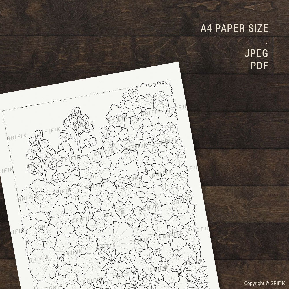 Summer Whimsy Garden Coloring Page