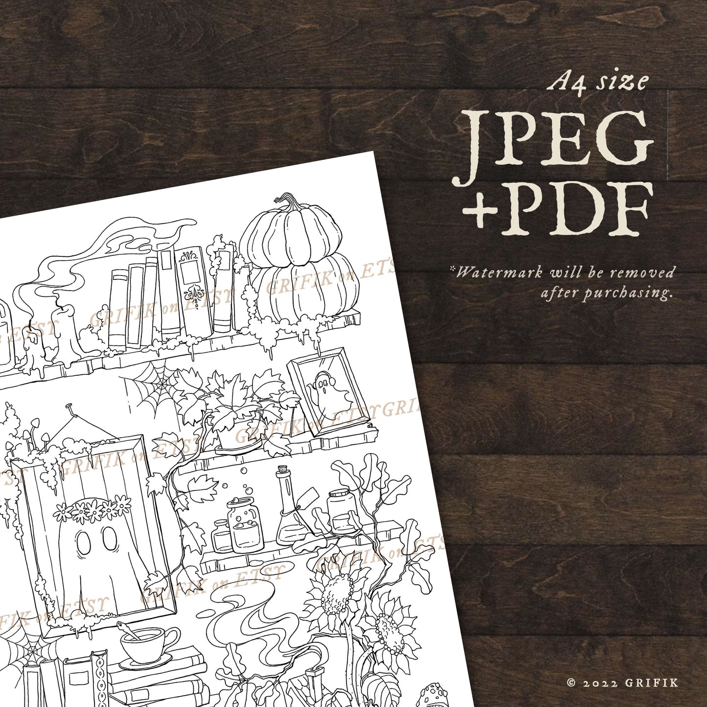 An Autumn Shelf Coloring Page