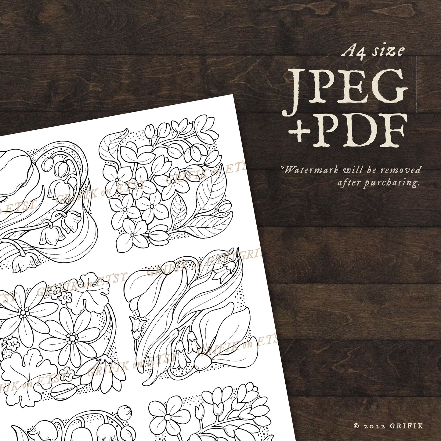 Mini Boxes of Flowers Coloring Page