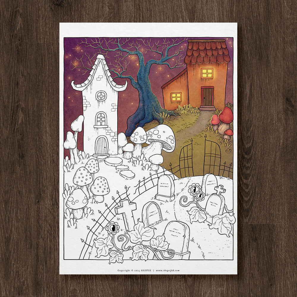 Autumn Town 12 Coloring Pages Pack