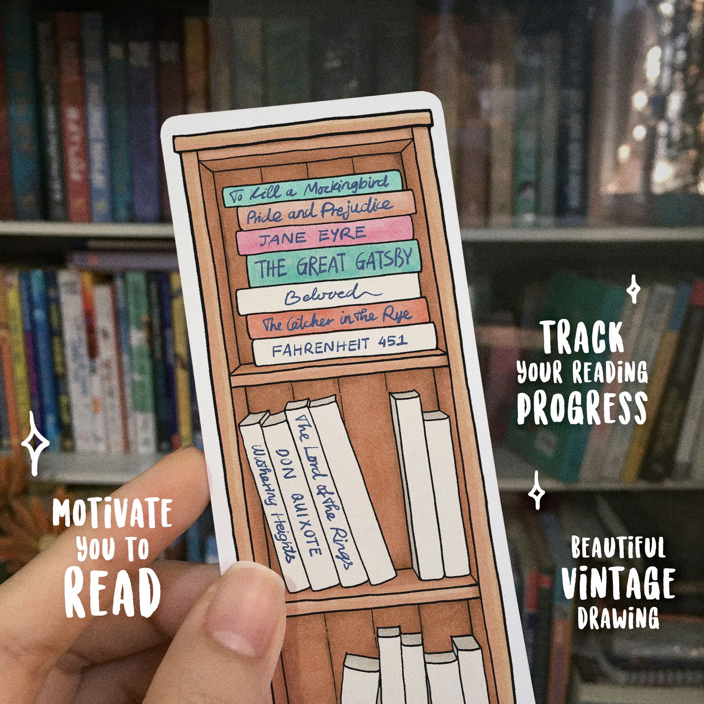 Vintage Book Tracker Bookmark Set