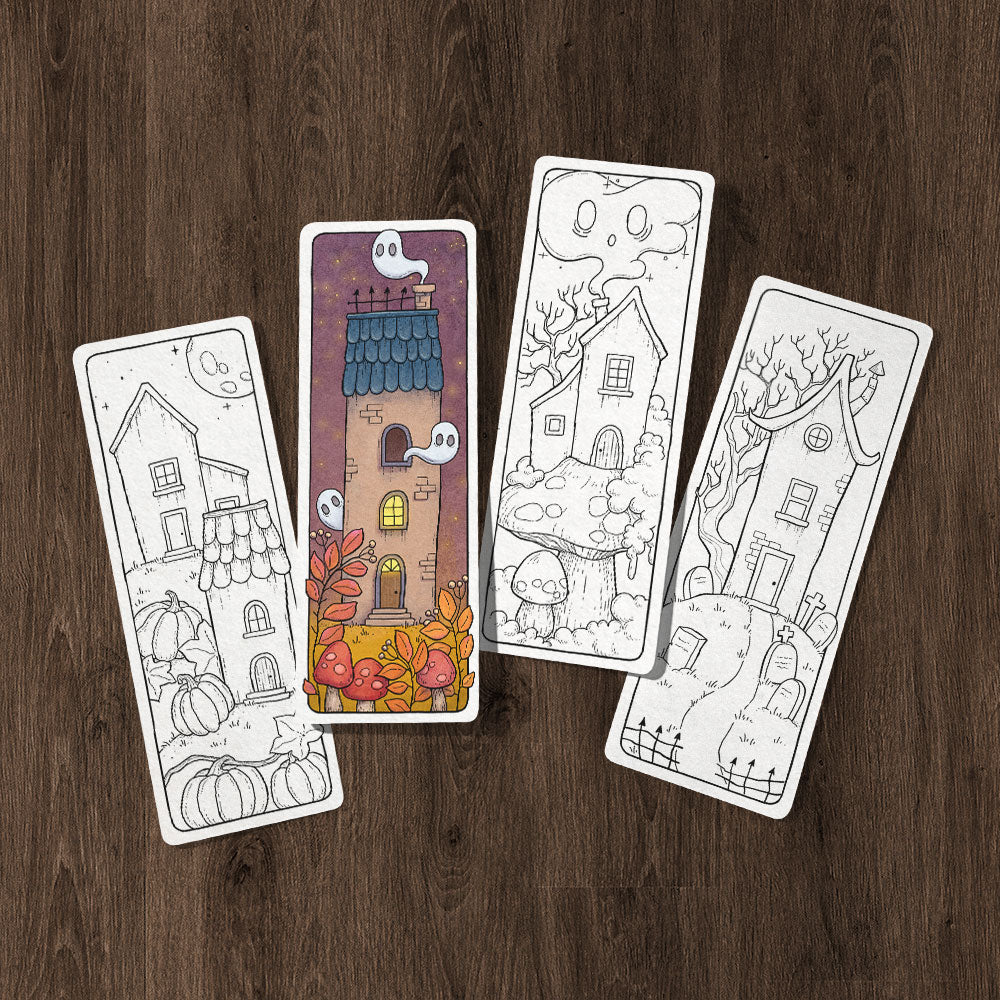 Spooky Coloring Bookmarks