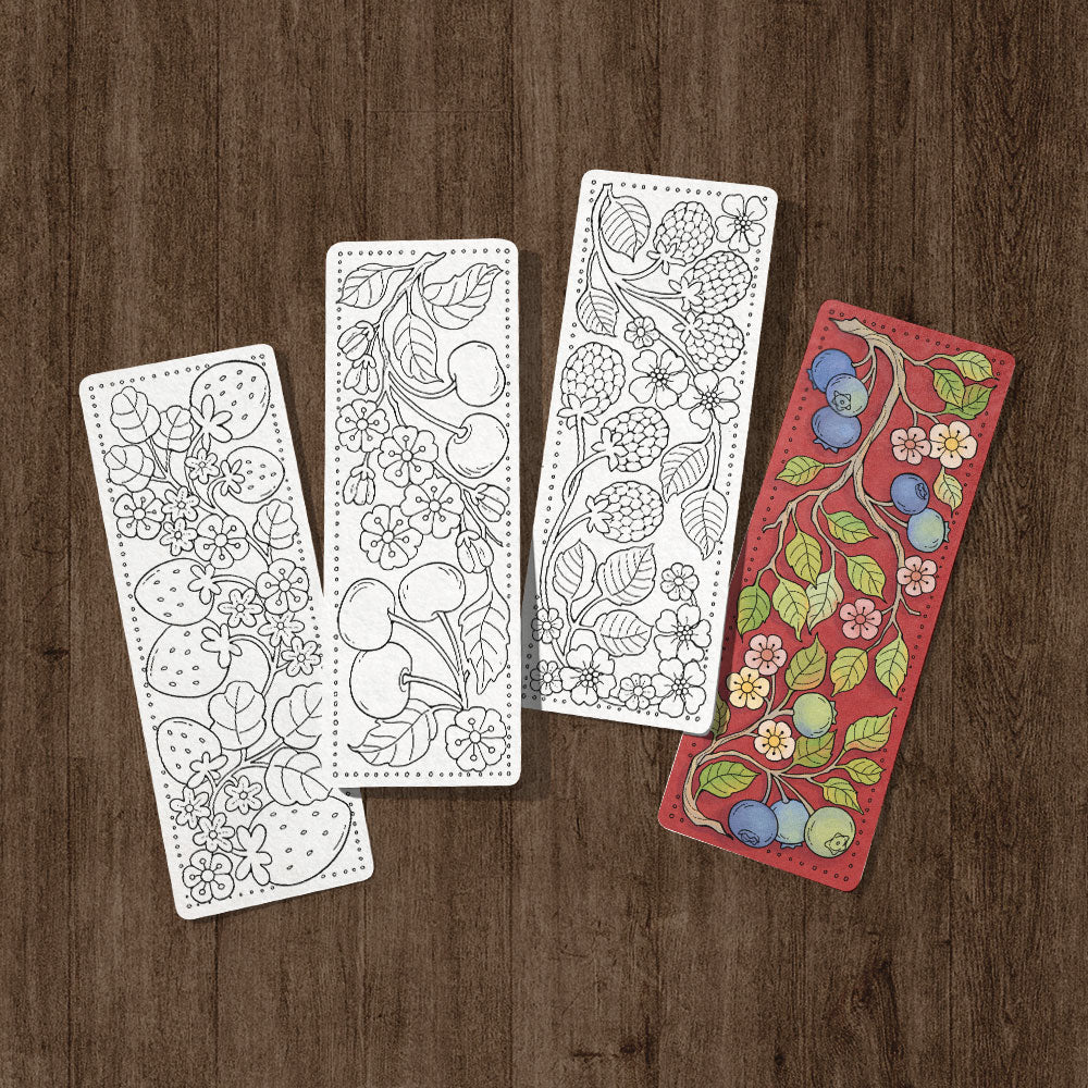 Berries Coloring Bookmarks