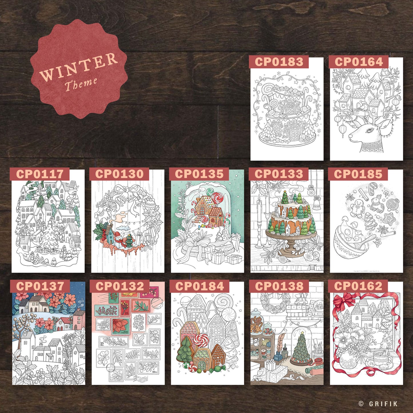FANTASY TOWN 50 Coloring Pages Pack