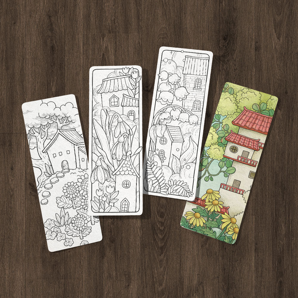 FLYING TOWN Vol.1 Coloring Bookmarks Set