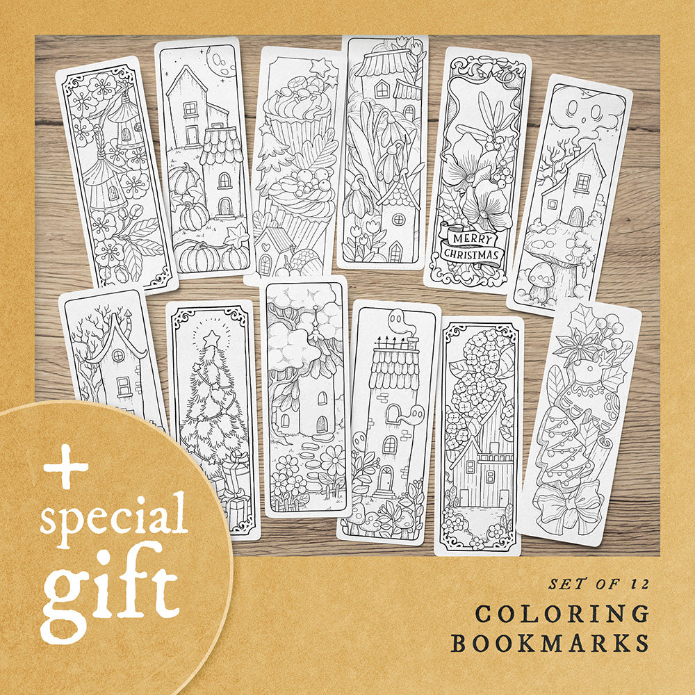 FANTASY TOWN 50 Coloring Pages Pack