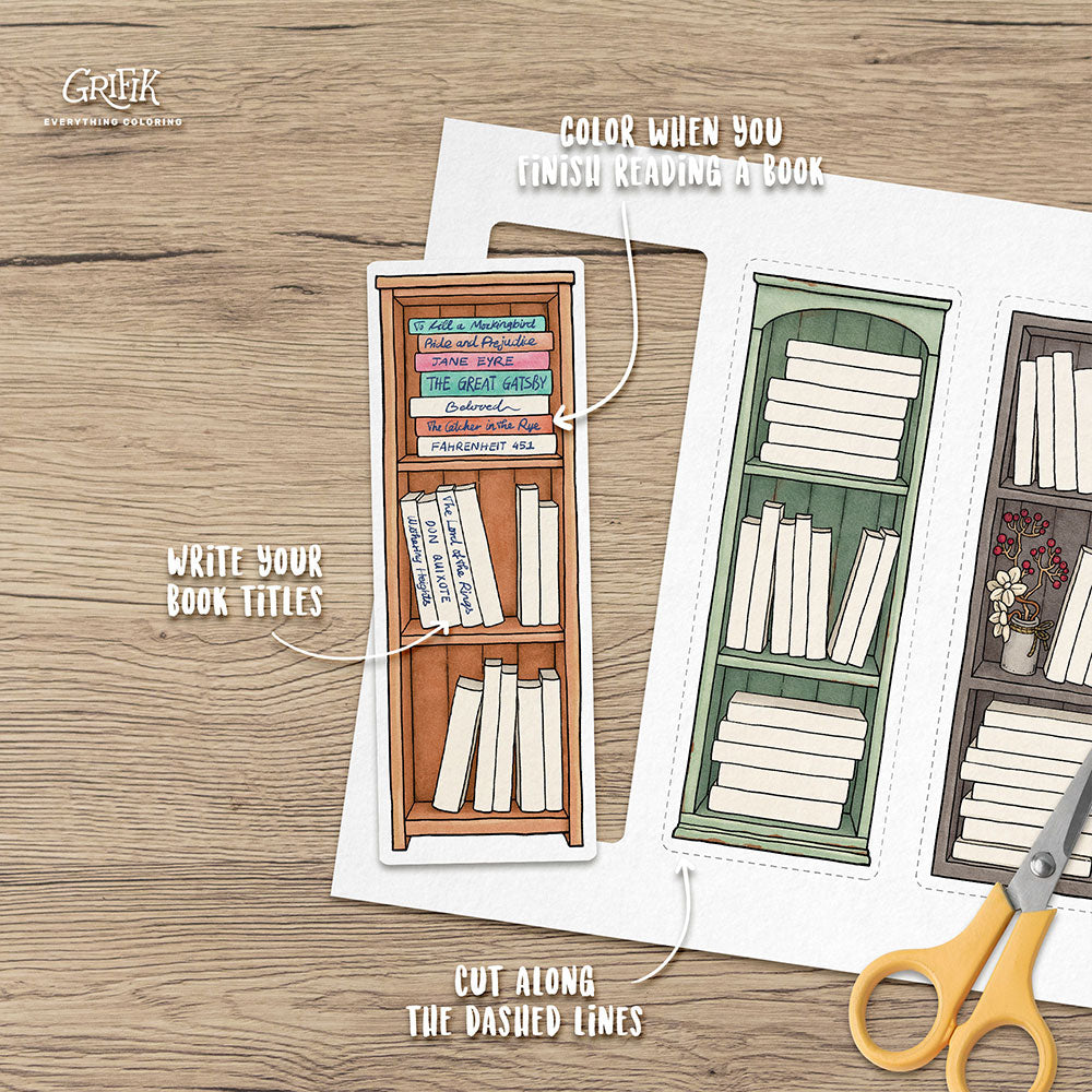 Vintage Book Tracker Bookmark Set