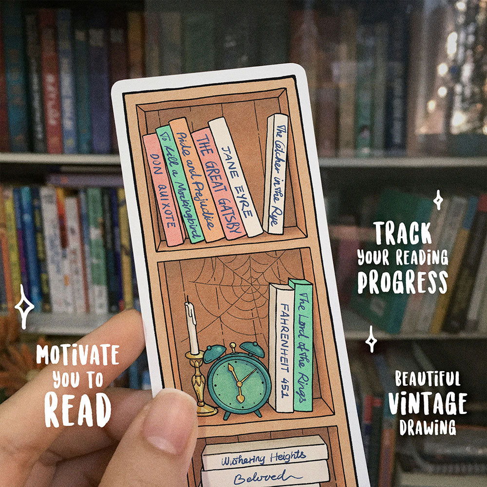 Vintage Book Tracker Bookmark Set