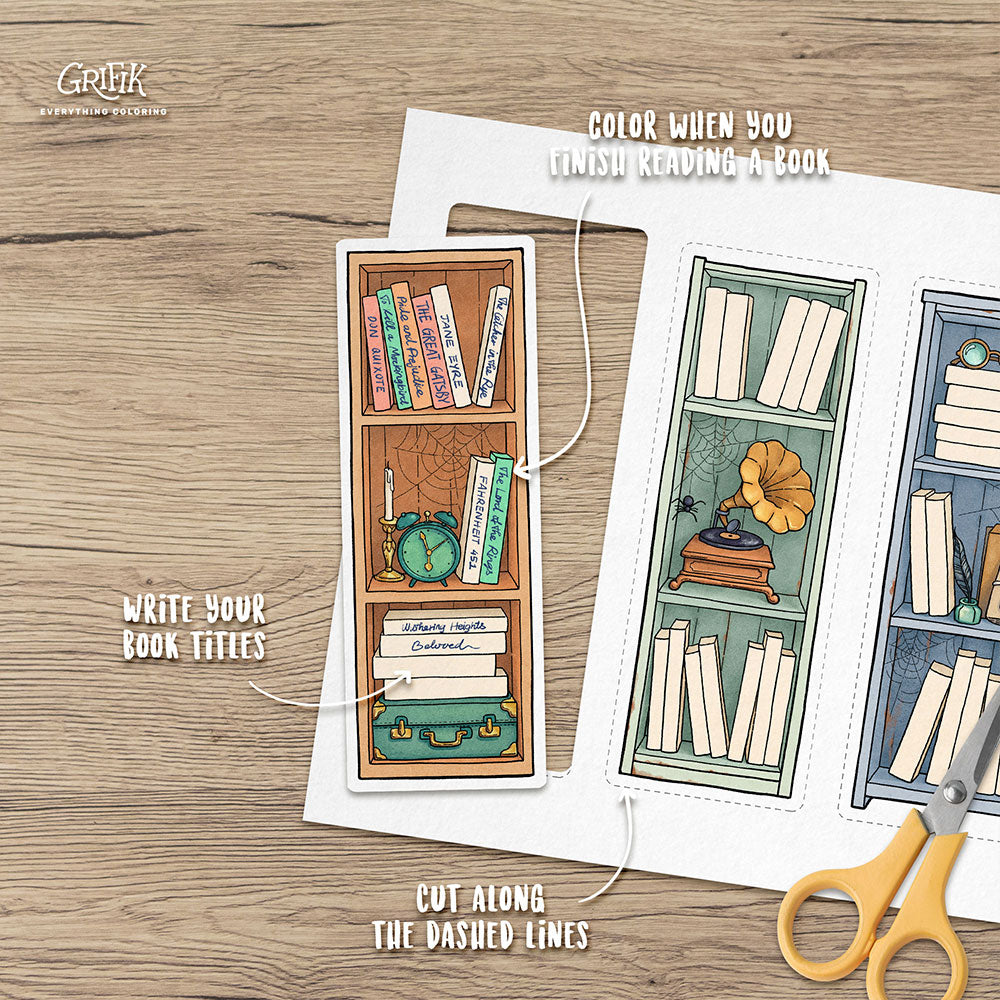 Vintage Book Tracker Bookmark Set