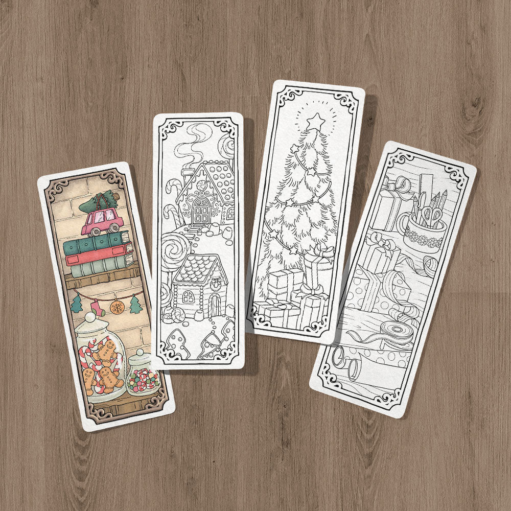 Holiday Moments Coloring Bookmarks