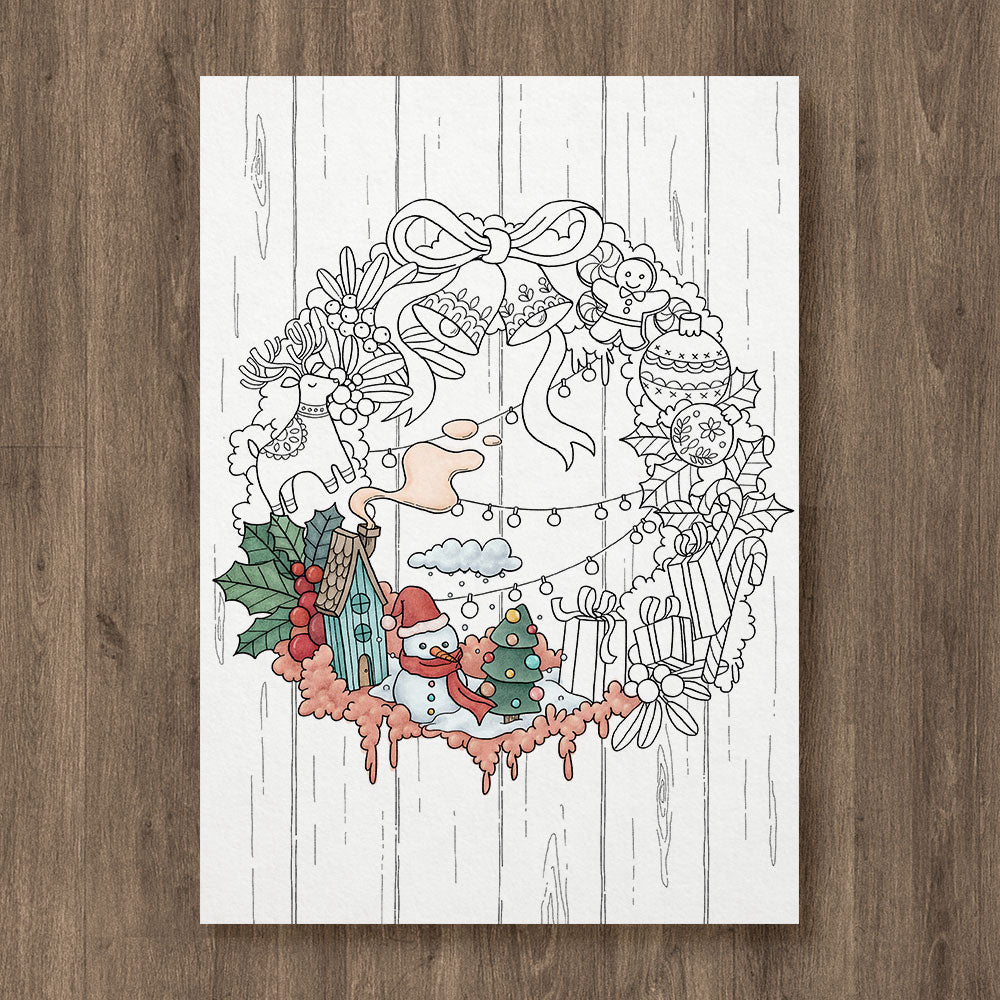 WINTER TOWN 12 Coloring Pages Pack