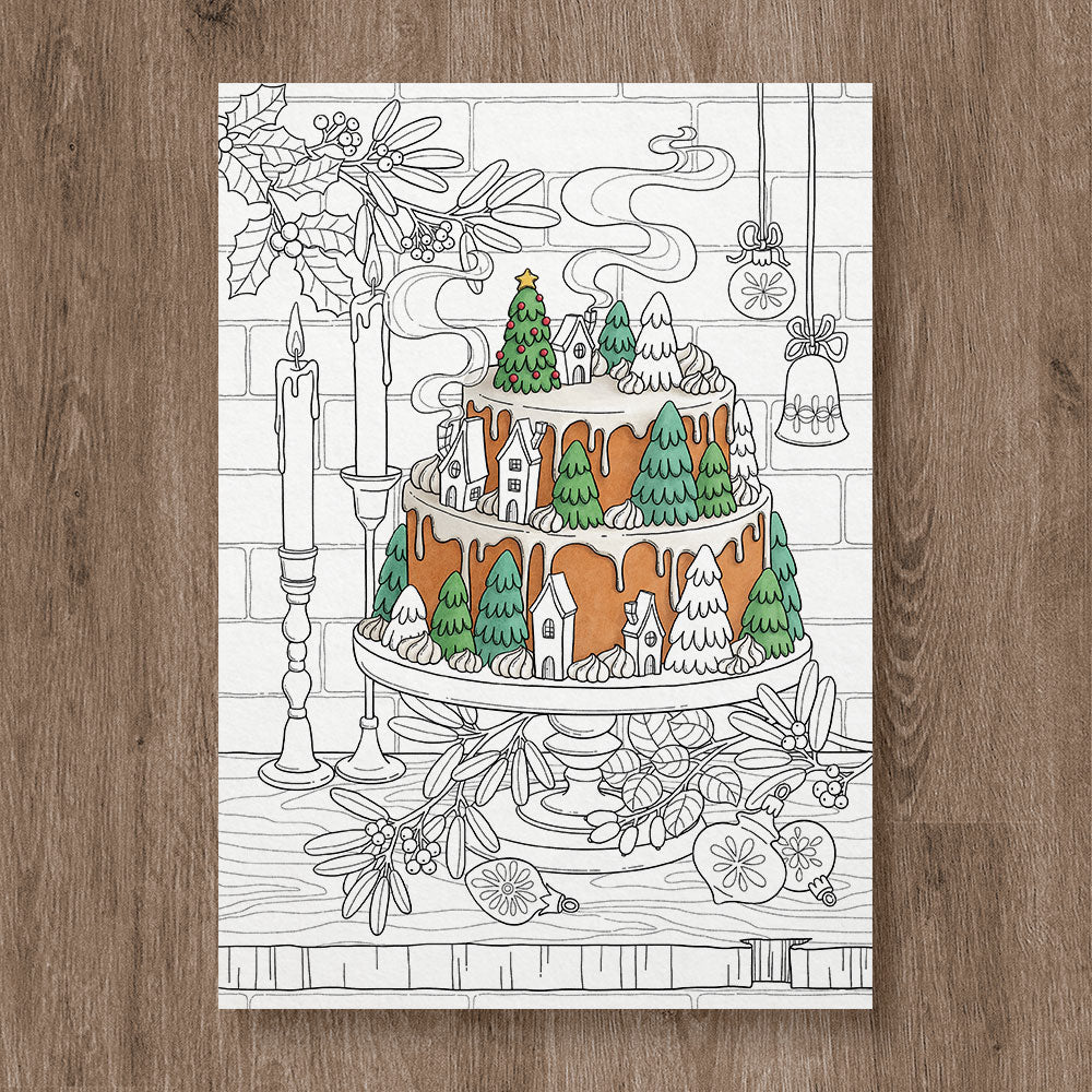 WINTER TOWN 12 Coloring Pages Pack