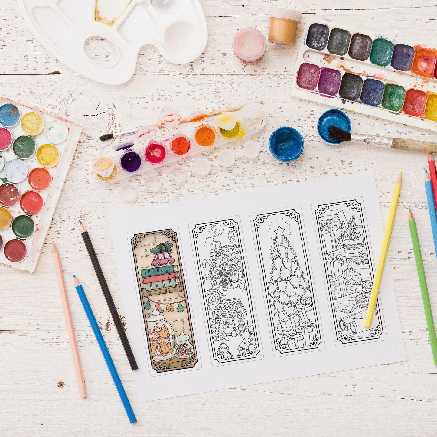 Holiday Moments Coloring Bookmarks