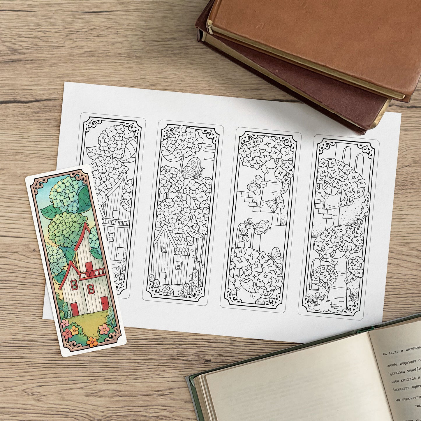 Spring Castle Coloring Bookmarks