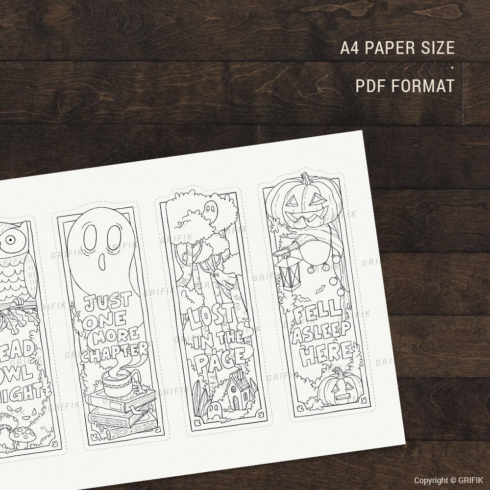 One More Chapter Coloring Bookmarks