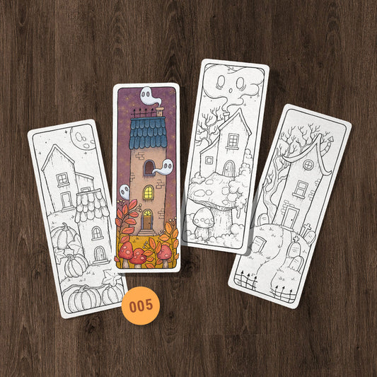 Peculiar Houses Coloring Bookmarks