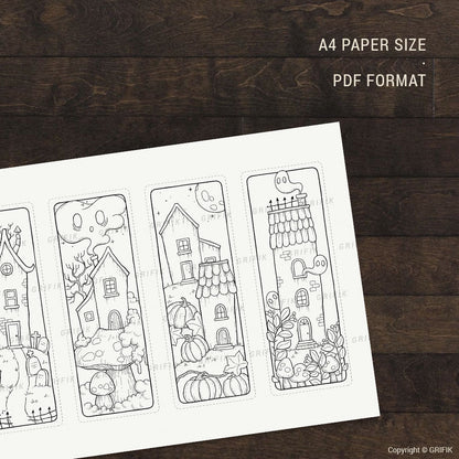 Peculiar Houses Coloring Bookmarks