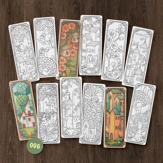 Blooming Hideaways Coloring Bookmarks
