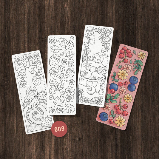 Berry Tarts Coloring Bookmarks