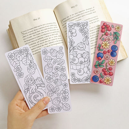 Berry Tarts Coloring Bookmarks