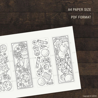 Cookies Coloring Bookmarks