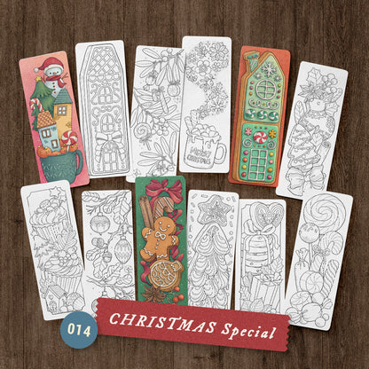 Christmas Baking Coloring Bookmark Set
