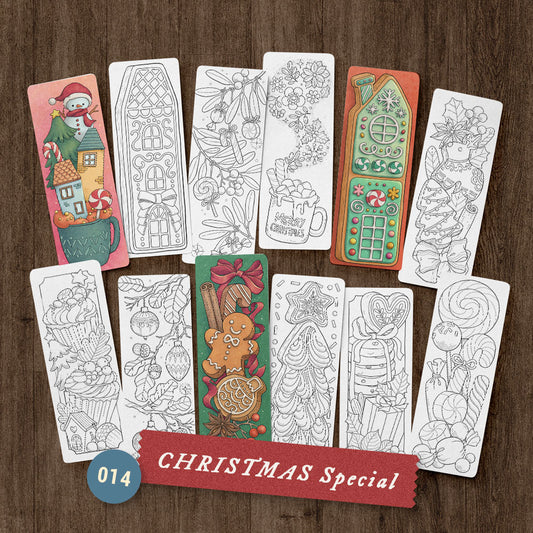 Christmas Baking Coloring Bookmark Set