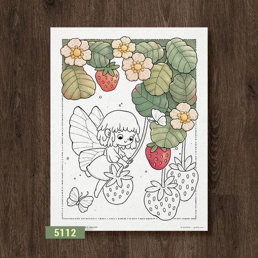 Berry Sweet Fairy Coloring Page