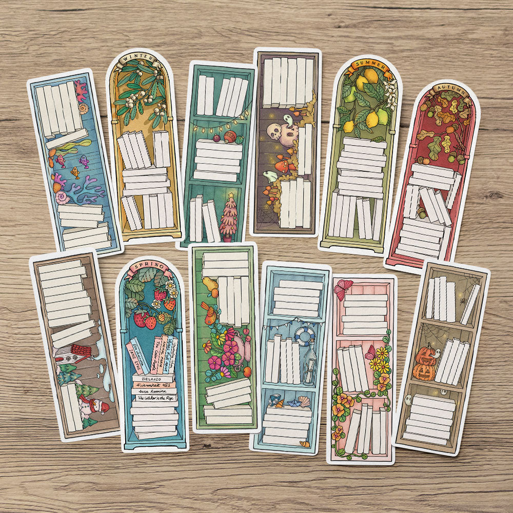 Four Seasons Book Tracker Bookmarks, Set of 12