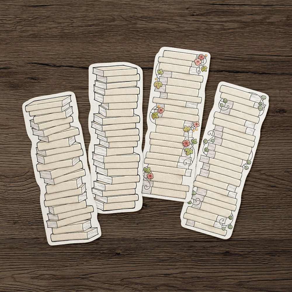 Book Stack Reading Tracker Bookmark Set