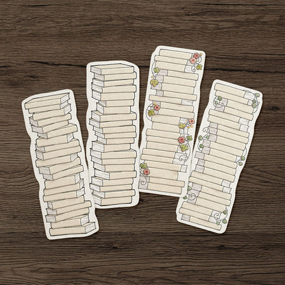 Book Stack Reading Tracker Bookmark Set