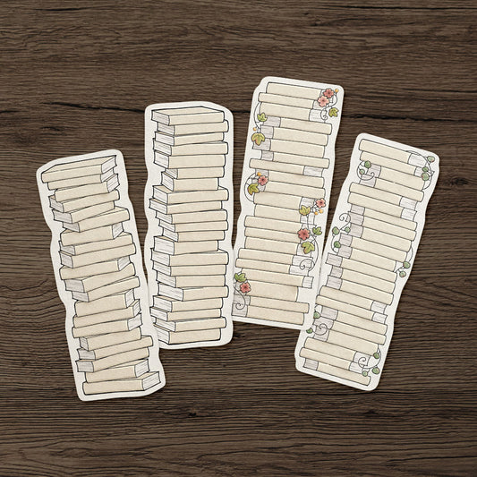 Book Stack Reading Tracker Bookmark Set
