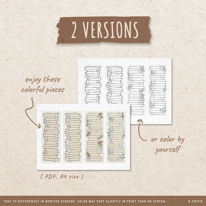 Book Stack Reading Tracker Bookmark Set