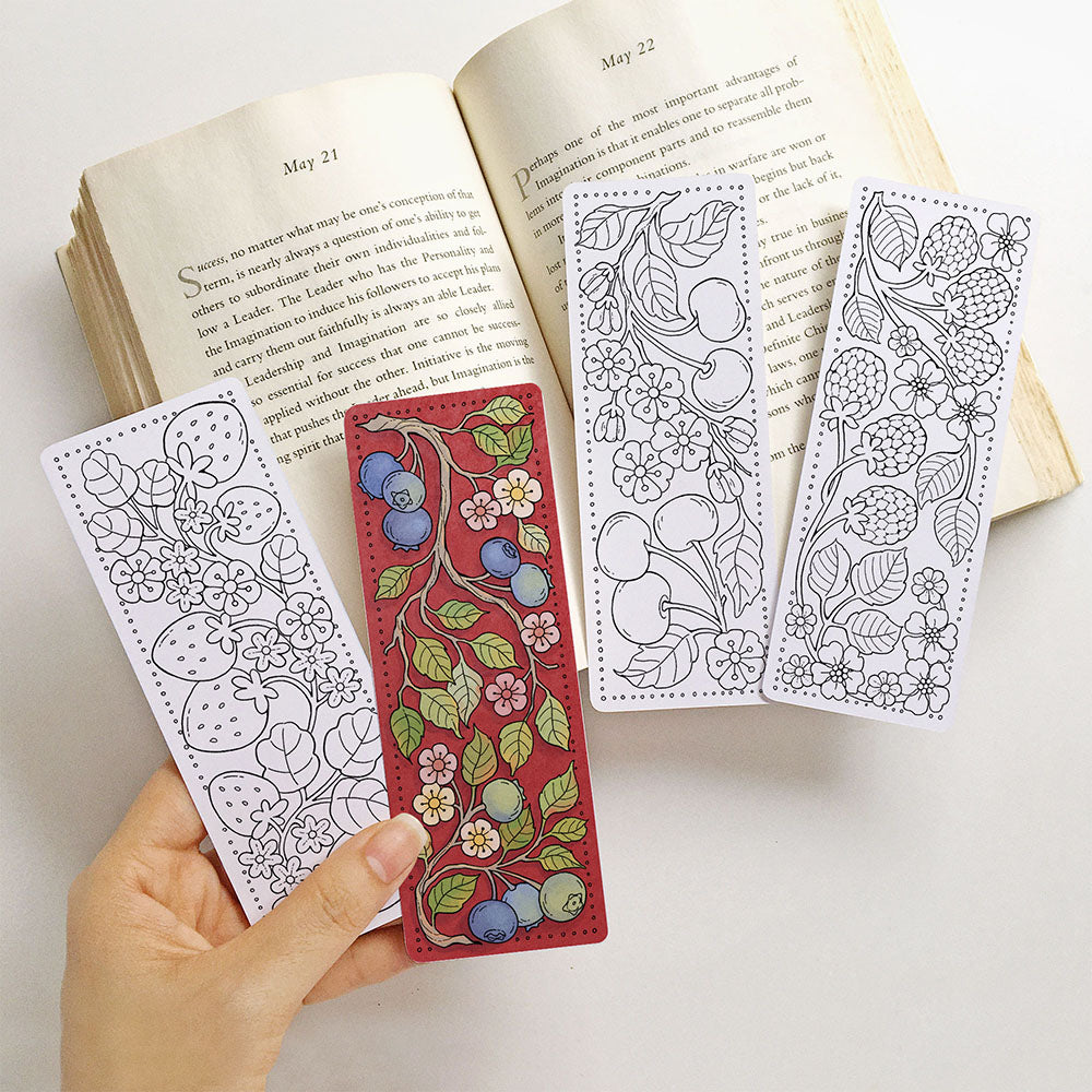 Berries Coloring Bookmarks