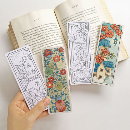 16 Coloring Bookmarks, Flying Town Vol.2 Set
