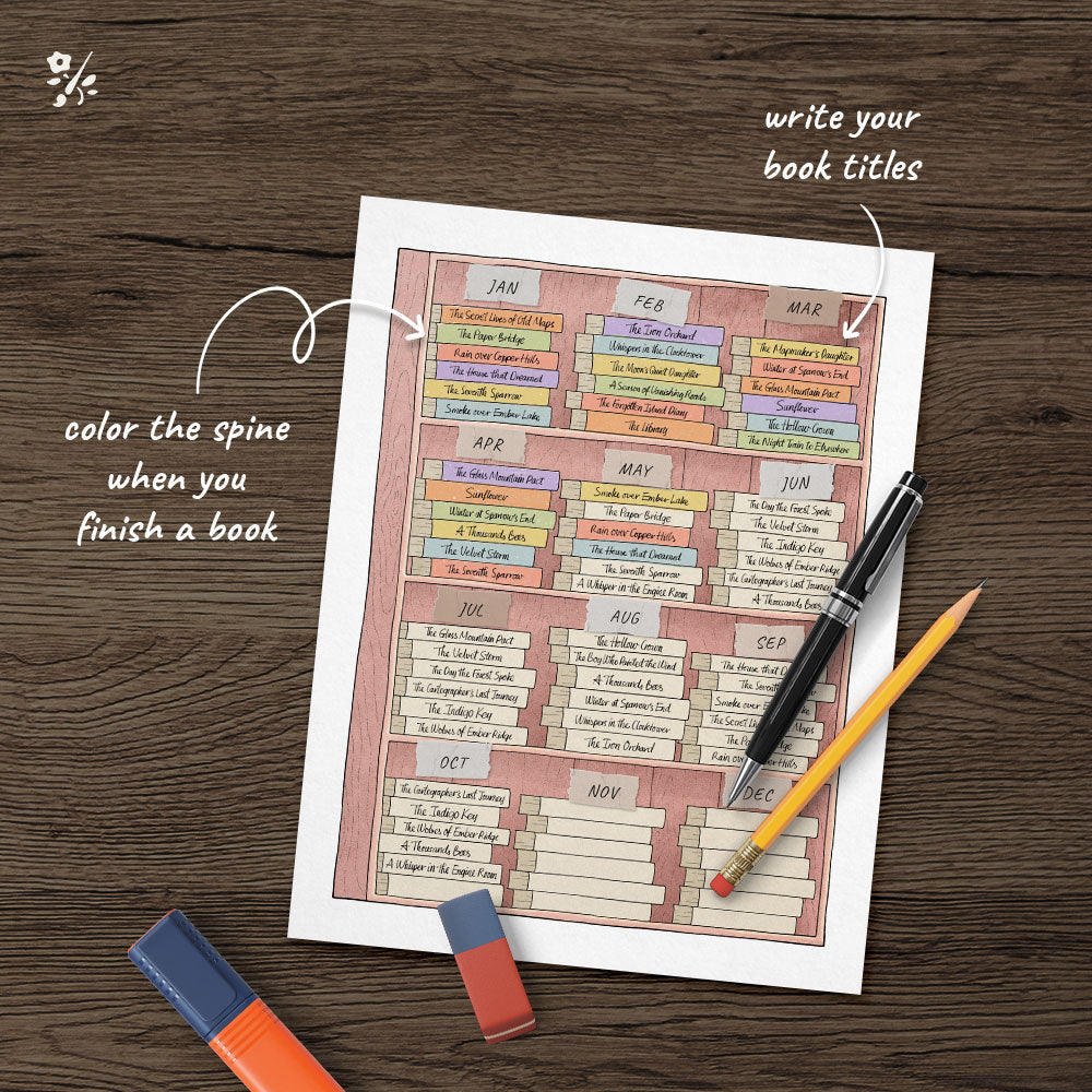 Reading Tracker Sheet, 72 Books to Read