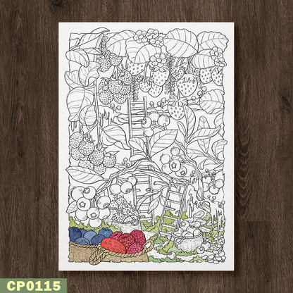 Berries Harvesting Coloring Page
